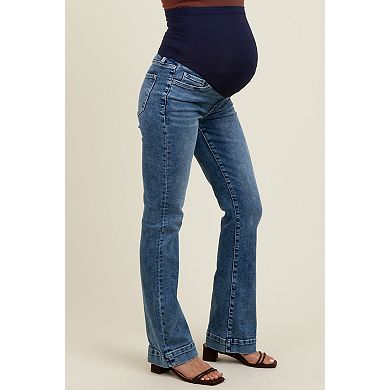 Maternity Wide Hem Maternity Bootcut Jeans