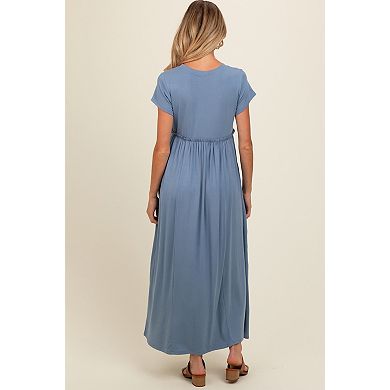 Maternity Ruffle Trim Maxi Dress