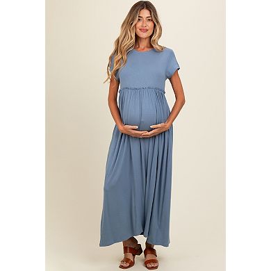 Maternity Ruffle Trim Maxi Dress