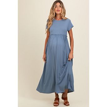 Maternity Ruffle Trim Maxi Dress