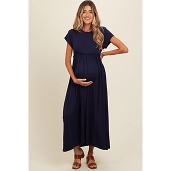 Maternity Ruffle Trim Maxi Dress