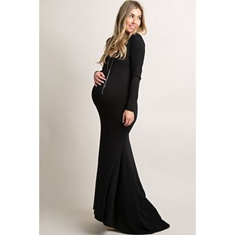Maternity Black Long Sleeve Photoshoot Maternity Gown/Dress