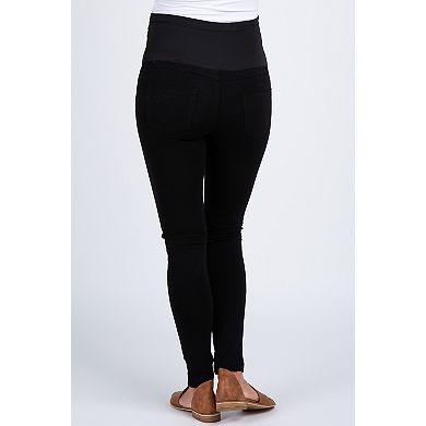 Maternity Black Solid Basic Maternity Jeggings