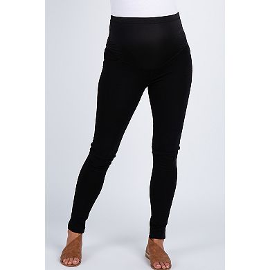 Maternity Black Solid Basic Maternity Jeggings