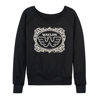 Women's Waylon Jennings Floral French Terry Long Sleeve Tee