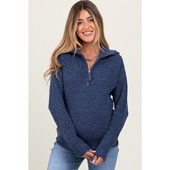 Maternity Half Zip Pullover Sweater