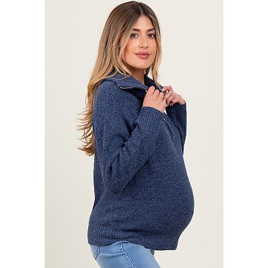 Maternity Half Zip Pullover Sweater