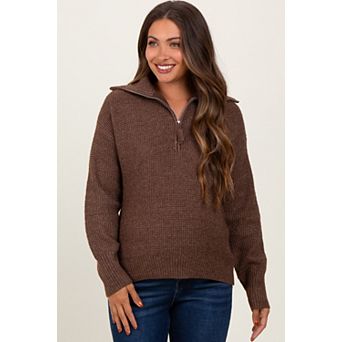 Maternity Half Zip Pullover Sweater