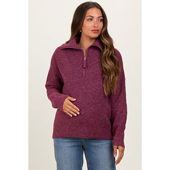 Maternity Half Zip Pullover Sweater