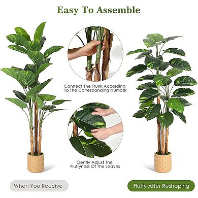 Artificial Pothos Plant in Decorative Pot, Fake Devil's Ivy for Low Maintenance Home & Office Decor