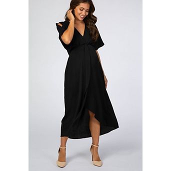 Maternity Open Sleeve Wrap Midi Dress