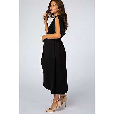 Maternity Open Sleeve Wrap Midi Dress