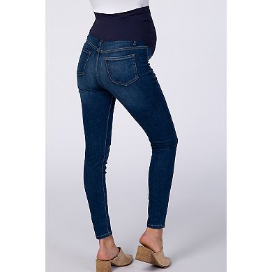 Maternity Navy Blue Skinny Maternity Jeans