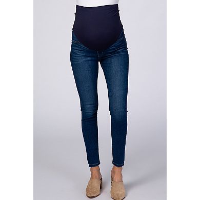 Maternity Navy Blue Skinny Maternity Jeans