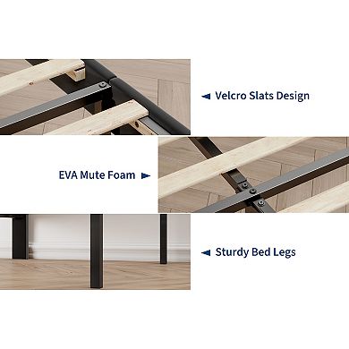 Queen Bed Frame,Upholstered Platform Bed w/Button Tufted Headboard&Under-Bed Storage Space, pink