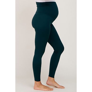 Maternity Green Basic Maternity Leggings