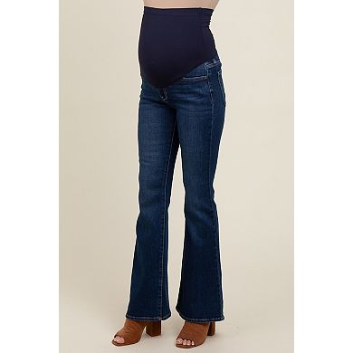 Maternity Blue Flare Leg Maternity Jeans