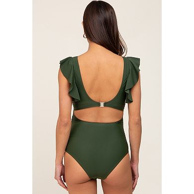 Maternity Cutout Flutter One Piece Swimsuit