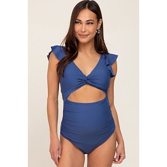 Maternity Cutout Flutter One Piece Swimsuit