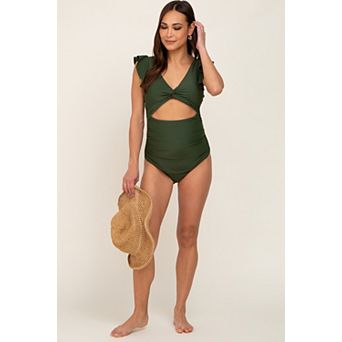 Maternity Cutout Flutter One Piece Swimsuit