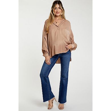 Maternity Blue Raw Hem Bootcut Maternity Jeans