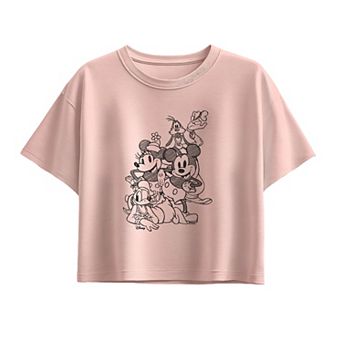 Girls 7-16 Disney's Mickey & Friends Sketch Boxy Tee