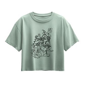 Girls 7-16 Disney's Mickey & Friends Sketch Boxy Tee