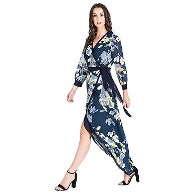 Women's Tulip High Low Chiffon Wrap Dress