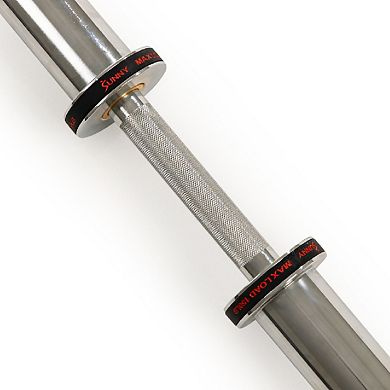 Sunny Health & Fitness 16" Olympic Dumbbell Bar with Spin-Lock Ring Collars