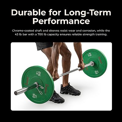 Sunny Health & Fitness 86” (7 ft) Olympic Barbell Bar with 30mm shaft