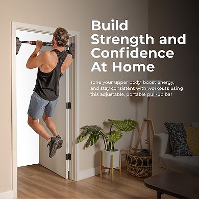 Sunny Health & Fitness Adjustable Door Mount Pull Up Bar