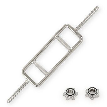 Sunny Health & Fitness 34” Threaded Chrome Tricep Bar with Star-Lock Collars