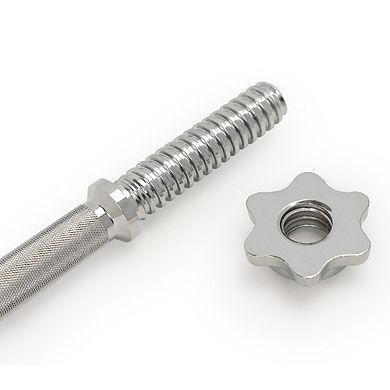 Sunny Health & Fitness Standard 14” Threaded Chrome Dumbbell Bar Set with Star-Lock Collars
