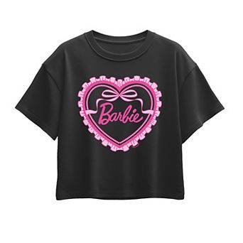 Girls 7-16 Barbie® Coquette Bow Heart Boxy Tee