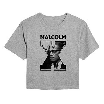 Juniors' Malcolm X Fill Cropped Tee
