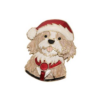 1928 Gold Tone Santa Dog Brooch