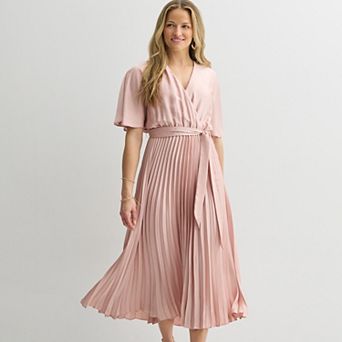 Women's Sandra Darren Surplice Pleated Maxi Dress