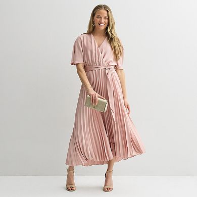 Women's Sandra Darren Surplice Pleated Maxi Dress