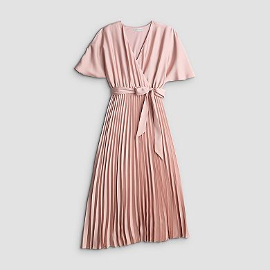 Women's Sandra Darren Surplice Pleated Maxi Dress