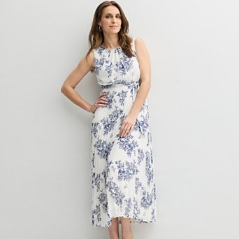 Women's Sandra Darren Sleeveless Pleated Maxi Dress