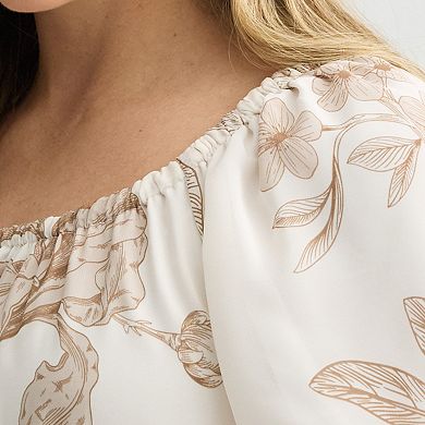 Women's Sandra Darren Puff Sleeve Tiered Maxi Dress