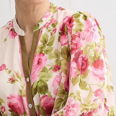 Women's Sandra Darren Puff Sleeve Tiered Shirtdress