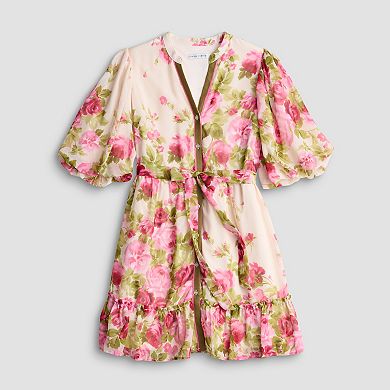 Women's Sandra Darren Puff Sleeve Tiered Shirtdress
