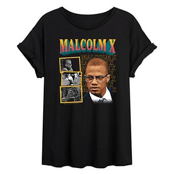 Juniors' Malcolm X Oversized Tee