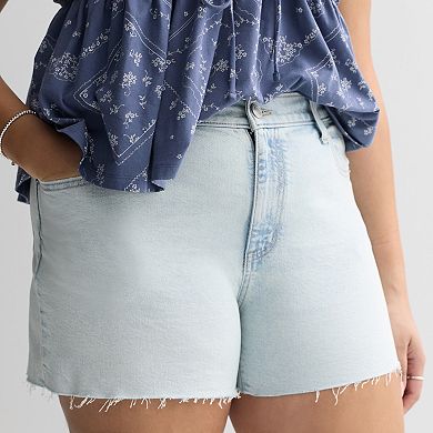 Juniors' Plus Size SO® Mid-Rise Relaxed Midi Jean Shorts