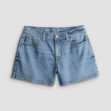 Juniors' SO Mid Rise Relaxed Midi Shorts