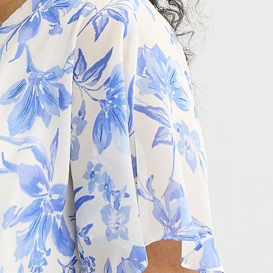 Plus Size Sandra Darren Surplice Tie Waist Dress