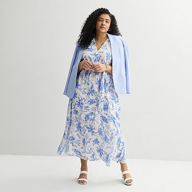 Plus Size Sandra Darren Surplice Tie Waist Dress