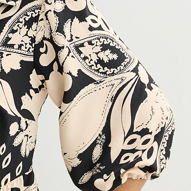 Plus Size Sandra Darren 3/4 Sleeve Collared Tiered Dress