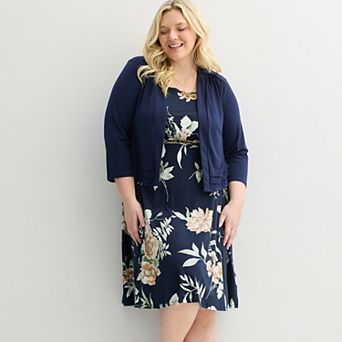 Plus Size Sandra Darren 2 pc Jacket & Scoopneck Dress Set